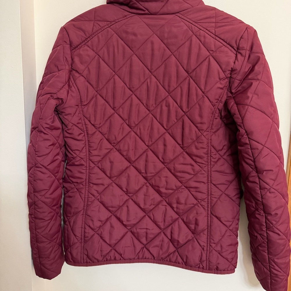 J. Crew Quilted Wine Red Puffer Jacket with Stand Collar - Picture 5 of 5